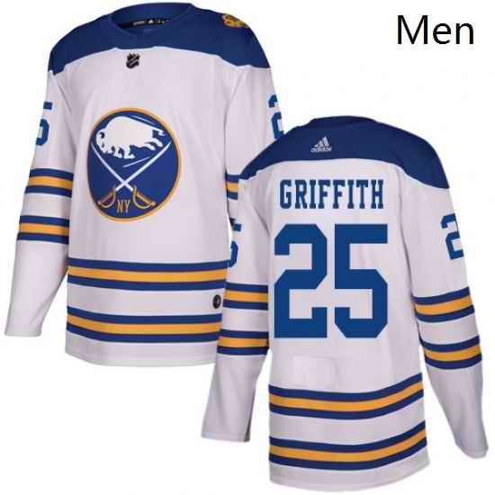 Mens Adidas Buffalo Sabres 25 Seth Griffith Authentic White 2018 Winter Classic NHL Jersey